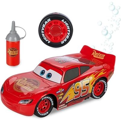 Disney Store Official Lightning McQueen Bubble-Blowing Remote Control Car - 2.4GHZ RC Cars with Bubble Fluid Refill - Toddler Boy Toys Inspired by Pixar's Cars - Light Up Fun for Little Racers