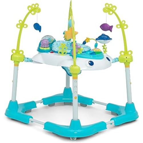 Delta Children Deluxe Bounceroo Learn2Walk Balancer Baby Walker, Blue Ocean Adventure