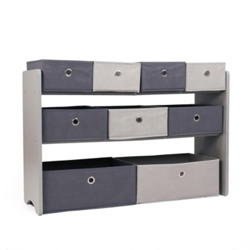 Humble Crew Camden Fabric Kids' Toy Organizer with 9 Storage Bins Gray