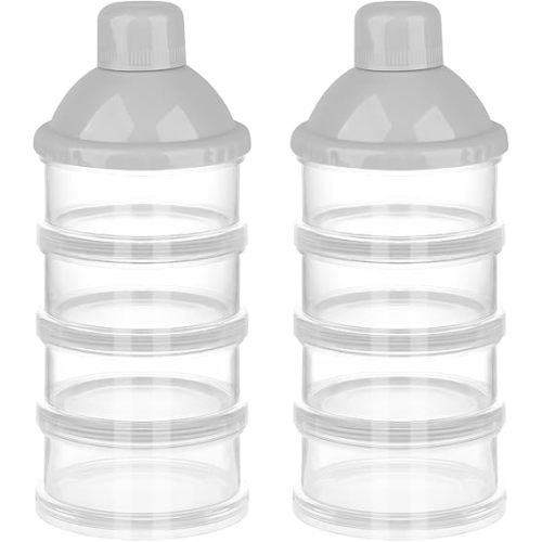 Accmor Formula Dispenser On The Go, 4 Layers Stackable Formula Container for Travel, Baby Milk Powder Kids Snack Container, BPA Free