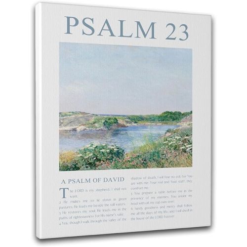 Christian Canvas Wall Art - Psalm 23 Framed Print, The Lord is My Shepherd Bible Verse Decor, Inspirational Scripture Artwork for Home & Office, 12x16 Inch
