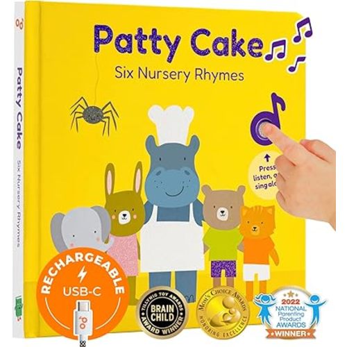 Cali's Books Patty Cake Nursery Rhymes. Interactive Books for 1 Year Old. Sound Book for Toddlers 1-3. Perfect 1 Year Old Girl Gifts - Musical Book for Toddlers - 6 Favorite Songs