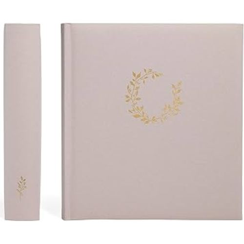 Premium Scrapbook Photo Album, Taupe/Grey, 11.8" x 13" x 2.1", 100 Pages, 4x6, 5x7, 6x8, 8x10, Acid Free, Wedding, Graduation