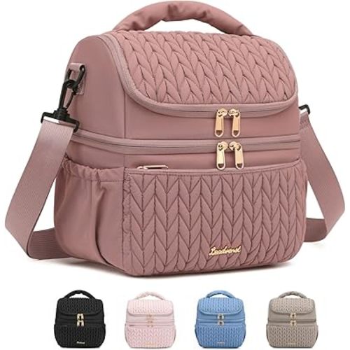 Breastmilk Cooler Bag - Large Capacity 12L & 10-Hour Insulated Bottle Cooler Bag with Detachable Divider for Tall Baby Bottles | Dual Deck Lunch Box for Women | Breast Pump Bags for Work