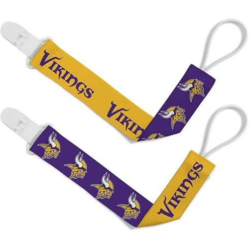 BabyFanatic Officially Licensed Unisex Pacifier Clip 2-Pack - NFL