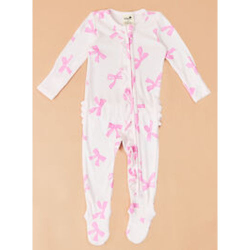 Melissa Bow Footie in Light Pink | Tullabee