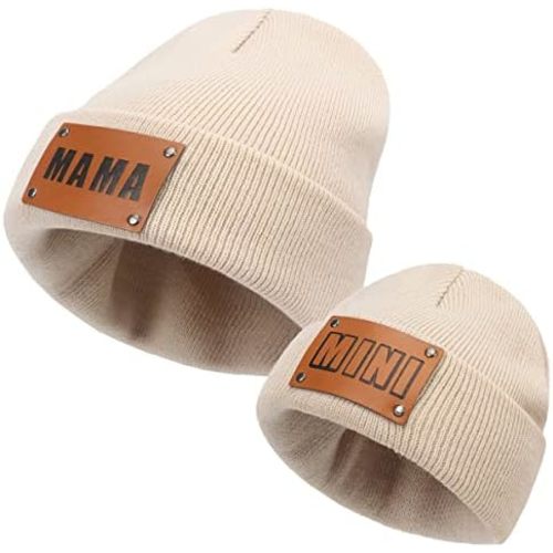 Parent-Child Beanie Hat,Mother & Baby Daughter/Son Winter Warm Knit Hat,Kids Soft Beanie Cap