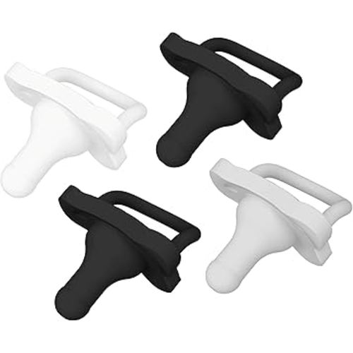 Dr. Brown's HappyPaci 100% Silicone Baby Pacifier, Contoured One-Piece Design, Gray, Black, White, 0-6m, BPA-Free, 4-Pack