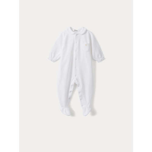 Baby round neck sleepsuit white