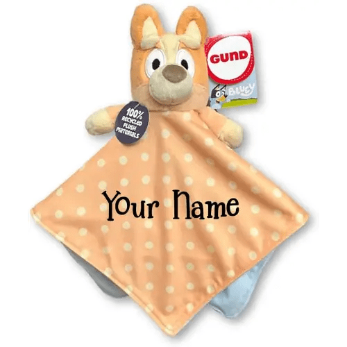 GUND Bingo Sustainably Soft Plush Lovey, Made with Recycled Materials, Baby Blanket with Stuffed Animal, Orange, 13” (Personalized)