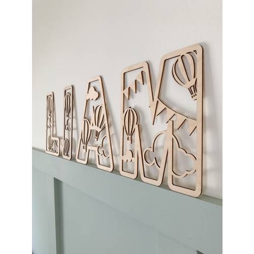 Hot air balloon nursery, hot air balloon and cloud, hot air balloon sign, children room sign, name sign, nursery name sign