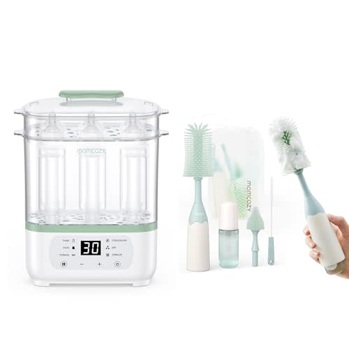 Momcozy Bottle Sterilizer and Dryer & Momcozy Bottle Brush Kit Green
