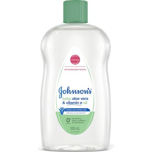 Johnson's Aloe Vera & Vitamin e Gentle Soothing Moisturising Baby Oil 500ml | Woolworths