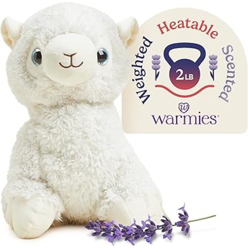 warmies Microwavable & Weighted Stuffed Animals, Llama - Heated Stuffed Animal Plushie for Warmth & Comfort - Cute Soft Plush Toys for Adults & Children (Boys, Girls, Babies & Toddlers)
