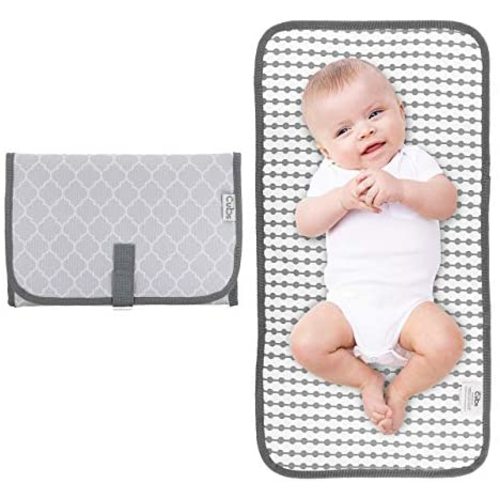 Baby Portable Changing Pad, Diaper Bag,Travel Mat Station, Grey Compact
