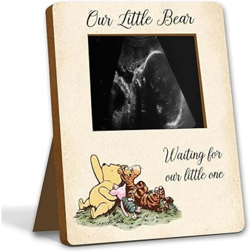 Winnie Baby Shower Decor - Picture Frame, Sign, Ultrasound Frame, Pregnancy Milestone Keepsake & Gender Reveal Decor