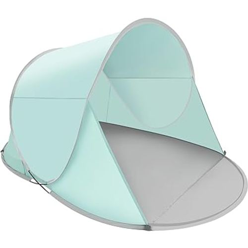 ISILER Pop Up Beach Tent, Portable Outdoor Beach Shade Tent, UPF 50+ Baby Beach Shelter, Easy Setup Windproof Waterproof Beach Canopy