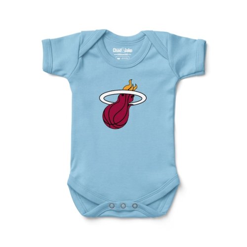 Newborn & Infant Miami Heat Chad & Jake Light Blue Primary Logo Bodysuit