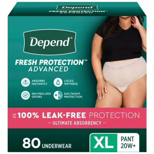 Depend Fresh Protection Advanced Incontinence Underwear for Women, Ultimate Absorbency