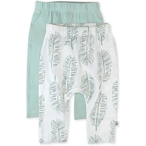 HonestBaby Multipack Harem Pants Roomy Fit Pull on Bottoms 100% Organic Cotton for Infant Baby Boys, Girls, Unisex