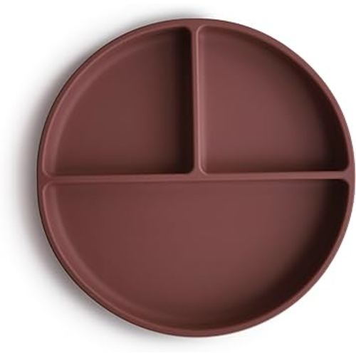 mushie Silicone Suction Plate | BPA-Free Non-Slip Design (Woodchuck)