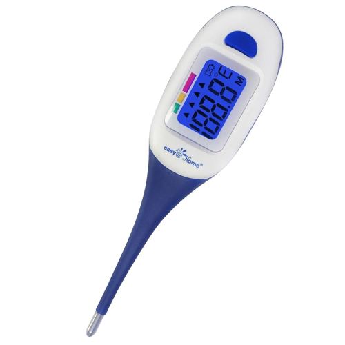 Easy@Home Digital Thermometer for Oral, Rectal or Axillary Underarm Body Temperature Measurement with backlit LCD display, waterproof flexible tip,test completion&fever Alarm,clinical accurate,EMT-026
