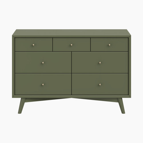 babyletto Palma 7-Drawer Double Dresser - Olive