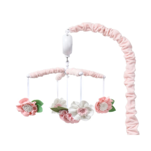 Pink Floral Baby Musical Crib Mobile for Girls