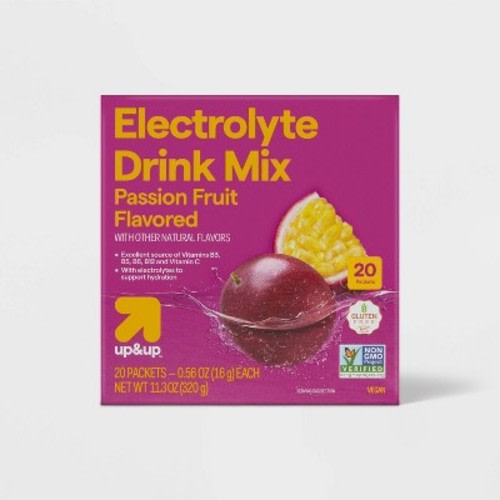 Hydration with Electrolytes Vegan Drink Mix - Passion Fruit - 11.3oz/20ct - up&up™