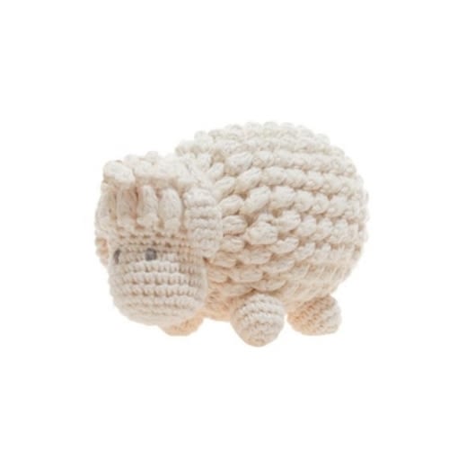 Handknit Baby Sheep Rattle