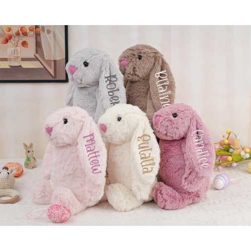 Personalized Embroidered Bunny Rabbit,Monogrammed Bunny,Newborn Baby Gift,Baby Shower Gift,Stuffed Animal,Plush Bunny Toy,Gift For Kid