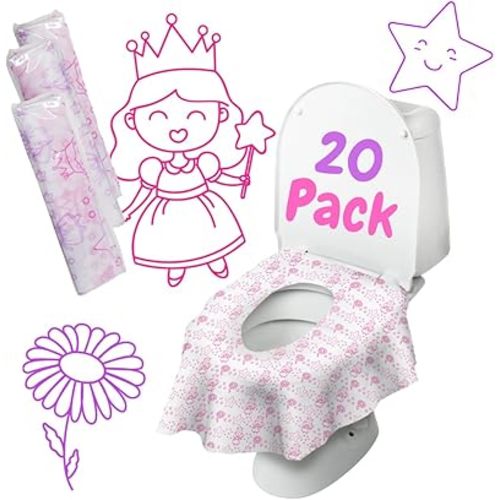 Princess Disposable Toilet Seat Cover for Kids - 20 Pack