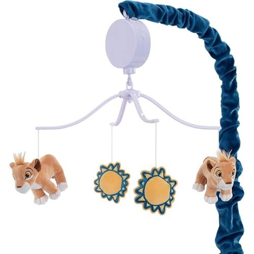 Lambs & Ivy Disney Baby Lion King Adventure Musical Baby Crib Mobile, Blue