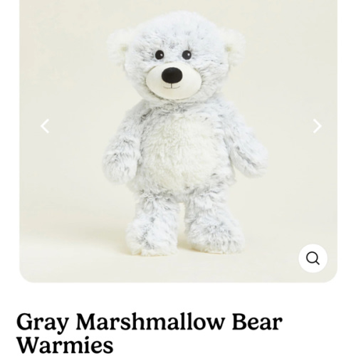 Microwavable Gray Marshmallow Bear Warmies | Warmies USA