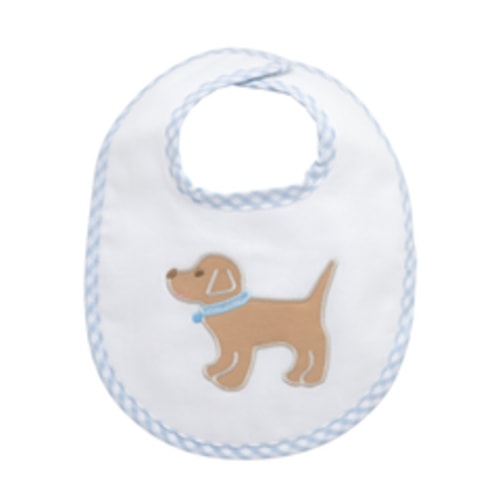 Blue Puppy Appliqué Basic Bib | The Little Lane Shop