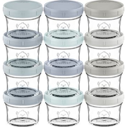 12-Pack Prep Jars Baby Food Storage Glass Containers