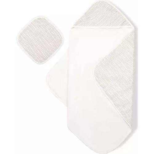 Hooded Towel Set, Taupe Wave - Bamboo Little | Maisonette