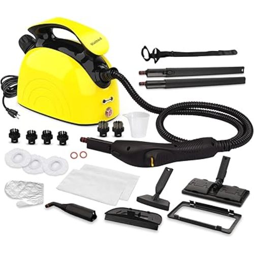 Steam Cleaner, Handheld Steamer with 21 Accessories, 248°F High-Temperature Steam for Floors, Grout, Tiles, Carpet, Cars - Portable 1.08L Tank, Child Lock, Chemical-Free Cleaning for various surfaces