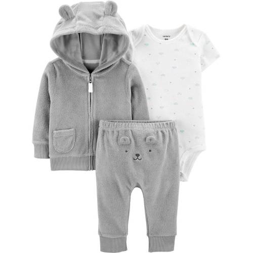 Carter's 3-Piece Terry Hoodie Set - White, Newborn