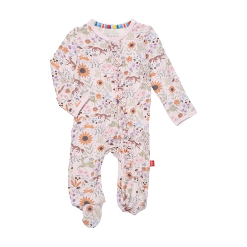 Garden of Dreams Ruffle Footie - 0-3 month