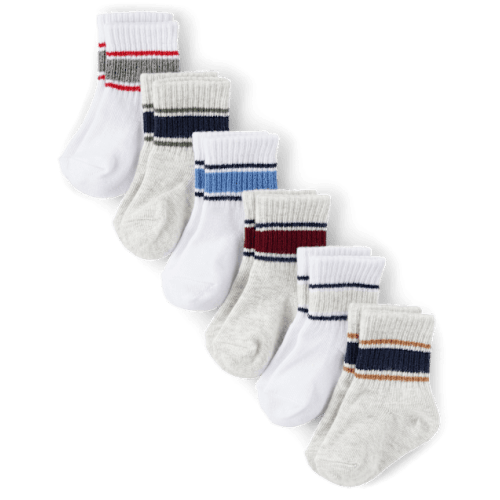 Baby Boys Striped Midi Socks 6-Pack - Multi
