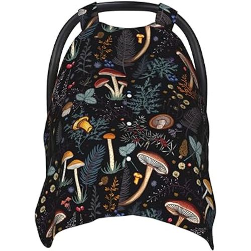 Mushroom Baby Car Seat Canopy Cover Multi Use Nursing Cover for Newborn Car Seat Canopy Mom Nursing Breastfeeding Covers Newborn Shower Gifts