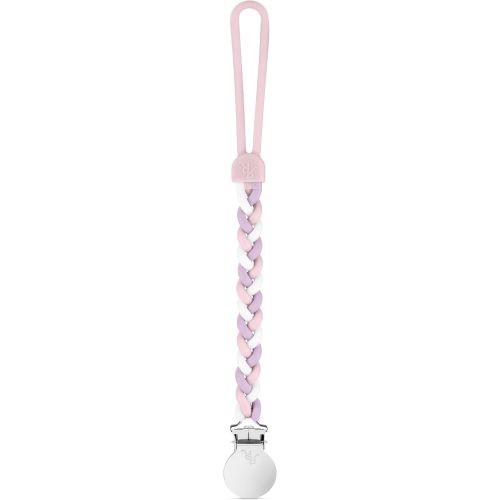 Ryan & Rose Cutie Clip Braiden Pacifier Clip - Braided Silicone (Dollhouse)