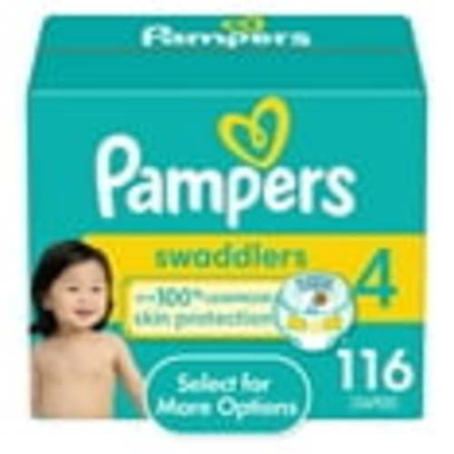 Pampers Swaddlers Baby Diapers Size 4, 116 Count (Select for More Options)
