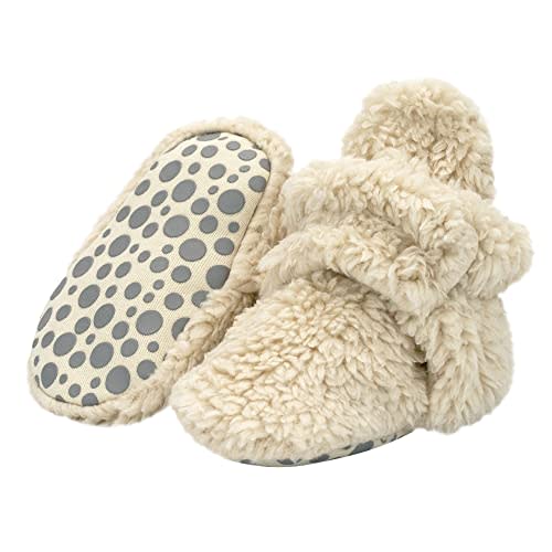 Zutano Unisex Furry Baby Booties with Grippers, Organic Cotton Lining, Baby Registry Must Haves