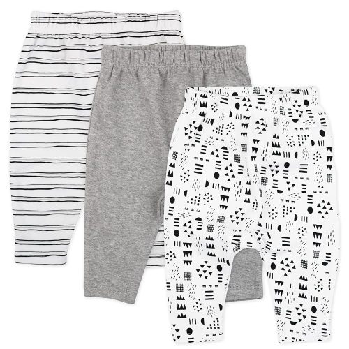 HonestBaby Multipack Harem Pants Roomy Fit Pull on Bottoms 100% Organic Cotton for Infant Baby Boys, Girls, Unisex