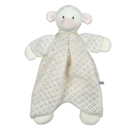 Bahbah the Lamb Baby Lovey with Organic Natural Rubber Teether Head
