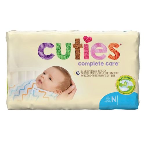 Cuties Complete Care Baby Diaper Newborn, Up to 10 lbs. CDB000, 25 Ct
