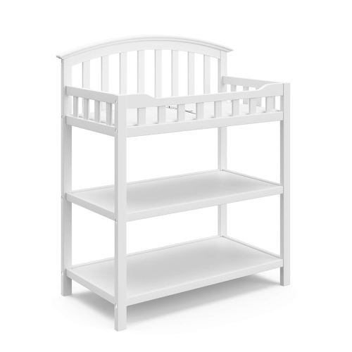Graco Changing Table with Water-Resistant Changing Pad (White) – GREENGUARD Gold Certified, Multi Storage Nursery Changing Table for Infants and Babies