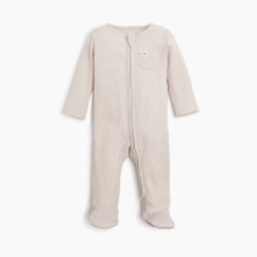 Tiny Kind Waffle Footie - Oat, Newborn